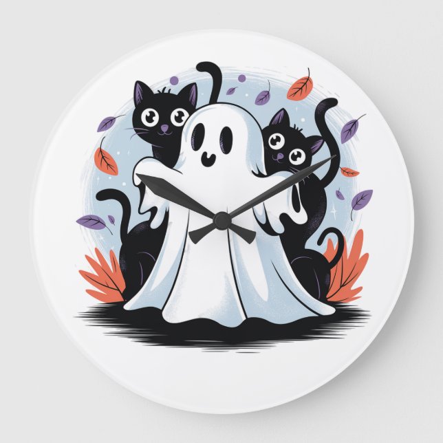 Halloween Night Prowl Large Clock (Front)