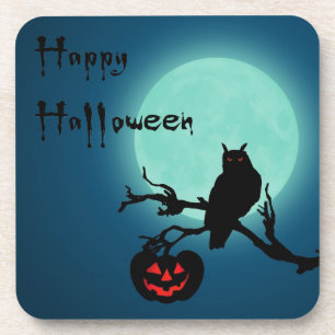Halloween Night Pumpkin Owl Coaster