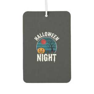 Halloween Night Pumpkin Tree Vector Car Air Freshener