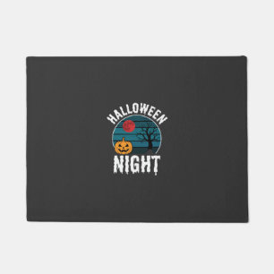 Halloween Night Pumpkin Tree Vector Doormat