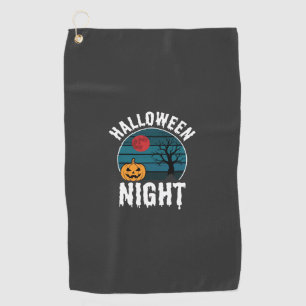 Halloween Night Pumpkin Tree Vector Golf Towel