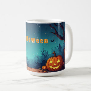 Halloween Night Pumpkins And Haunted Homes 🌕 Coffee Mug