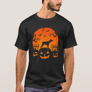 Halloween Night Pumpkins Doberman Dog Silhouette C T-Shirt