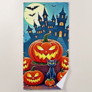 Halloween Night: Spooky Fun Art Beach Towel