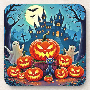 Halloween Night: Spooky Fun Art Coaster
