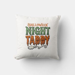 Halloween Night Taddy Vintage Witch Broom Shirt De Cushion
