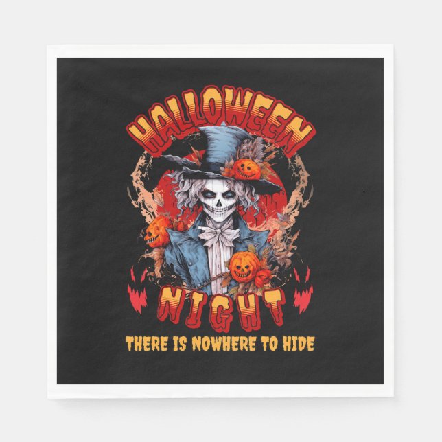 Halloween Night There Is Nowhere To Hide Napkin (Front)