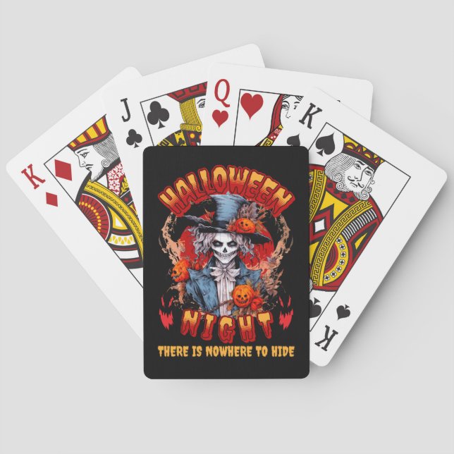 Halloween Night There Is Nowhere To Hide Playing Cards (Back)