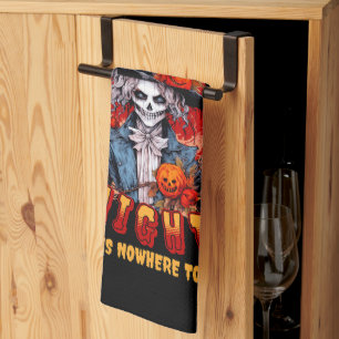Halloween Night There Is Nowhere To Hide Tea Towel