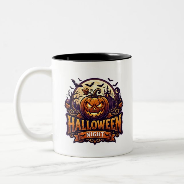 Halloween Night Two-Tone Coffee Mug (Left)