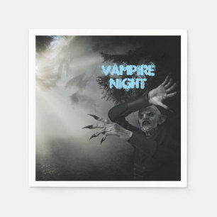 Halloween Night Vampire In The Woods Paper Plate Napkin