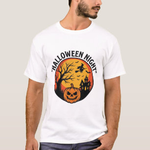 Halloween Night Vintage Engraving Spooky Scene T-S T-Shirt
