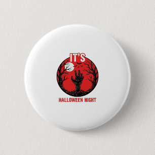 Halloween Night Vintage Engraving Vector Design_1 6 Cm Round Badge
