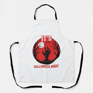 Halloween Night Vintage Engraving Vector Design_1 Apron