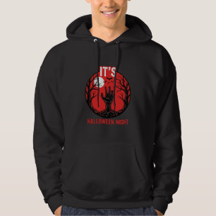 Halloween Night Vintage Engraving Vector Design_1 Hoodie