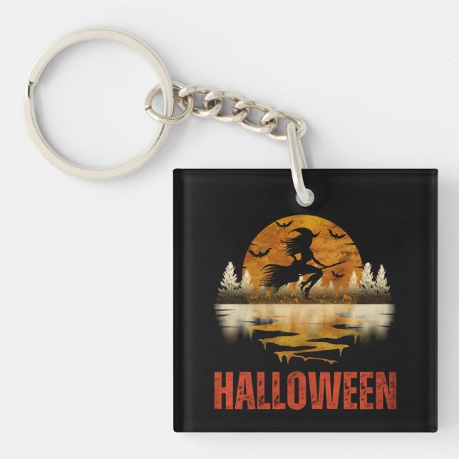 HALLOWEEN NIGHT WITCH KEY RING (Front)