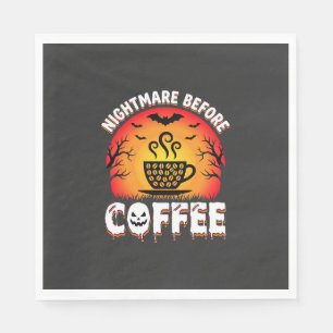Halloween Nightmare Before Coffee Bat Sunset Graph Napkin
