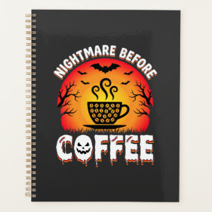 Halloween Nightmare Before Coffee Bat Sunset Graph Planner