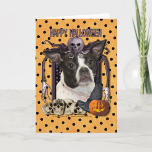 Halloween Nightmare - Boston & Rat Terrier - Jazy Card