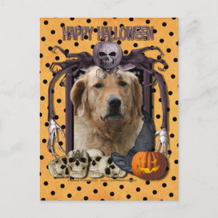 Halloween Nightmare - Golden Retriever - Mickey Postcard