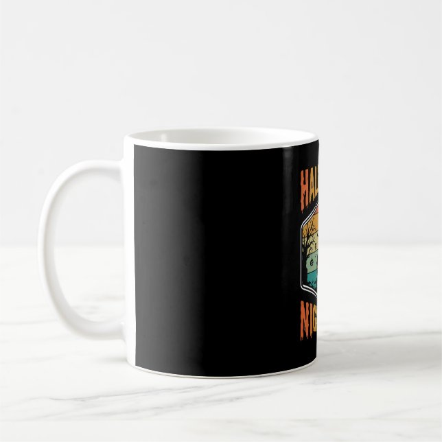 Halloween Nightmare Haunted Castle Retro Vector Coffee Mug (Left)