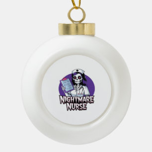 Halloween Nightmare Nurse Classic T-Shirt Ceramic Ball Christmas Ornament