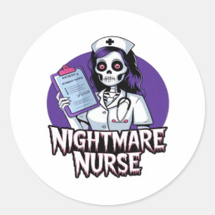 Halloween Nightmare Nurse Classic T-Shirt Classic Round Sticker