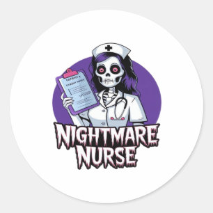 Halloween Nightmare Nurse Classic T-Shirt Classic Round Sticker