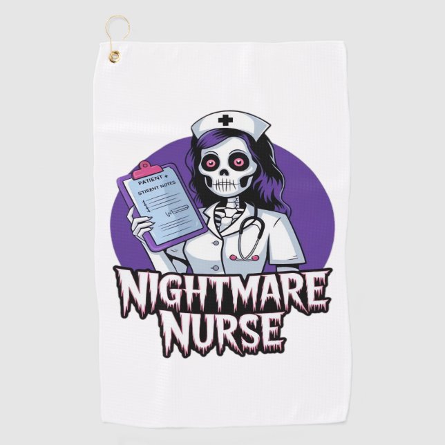 Halloween Nightmare Nurse Classic T-Shirt Golf Towel (Front)