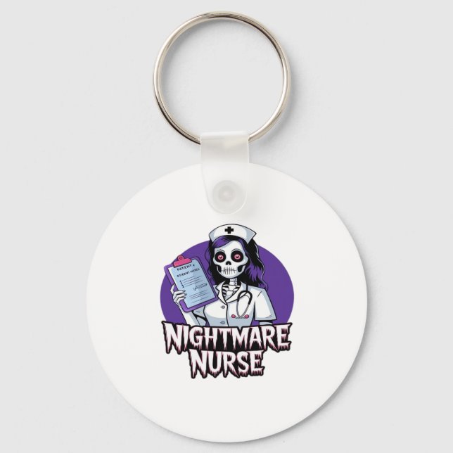 Halloween Nightmare Nurse Classic T-Shirt Key Ring (Front)