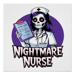Halloween Nightmare Nurse Classic T-Shirt Poster