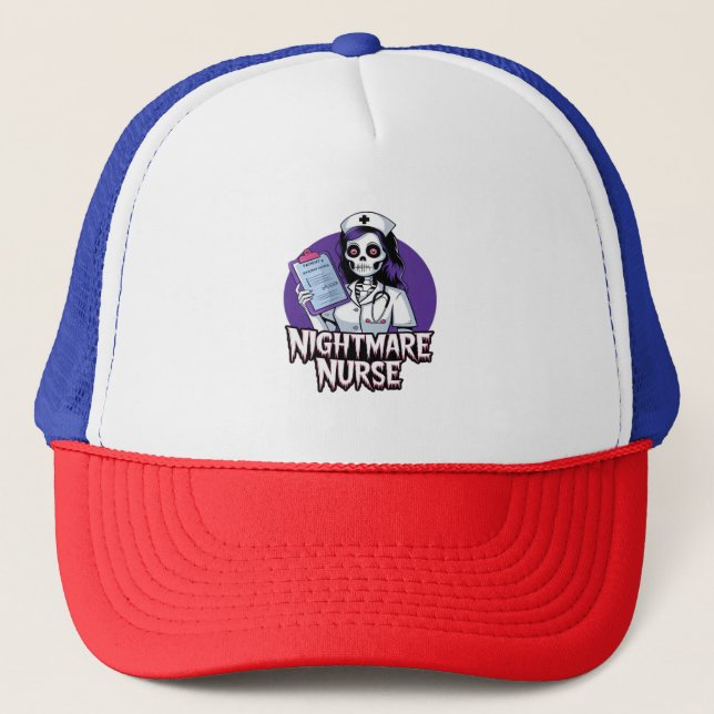 Halloween Nightmare Nurse Classic T-Shirt Trucker Hat (Front)