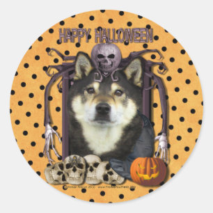 Halloween Nightmare - Shiba Inus - Yasha Classic Round Sticker