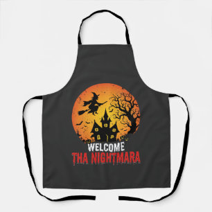 Halloween Nightmare Witch Haunted House Design Apron