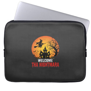 Halloween Nightmare Witch Haunted House Design Laptop Sleeve