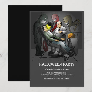 Halloween Night's Creepy Dentist Invitation