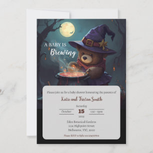 Halloween Nighttime Forest Baby Shower Invitation