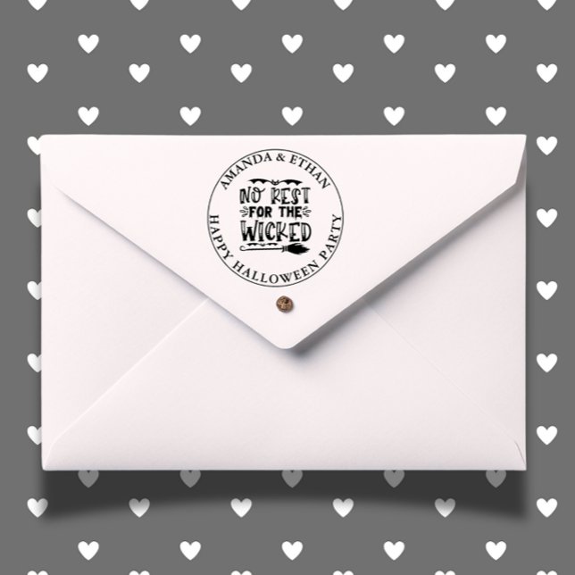 HALLOWEEN NO REST FOR THE WICKED Theme Self-inking Stamp (Add a playful touch to your crafts with the HALLOWEEN WITCHES BE CRAZY self-inking stamp.)