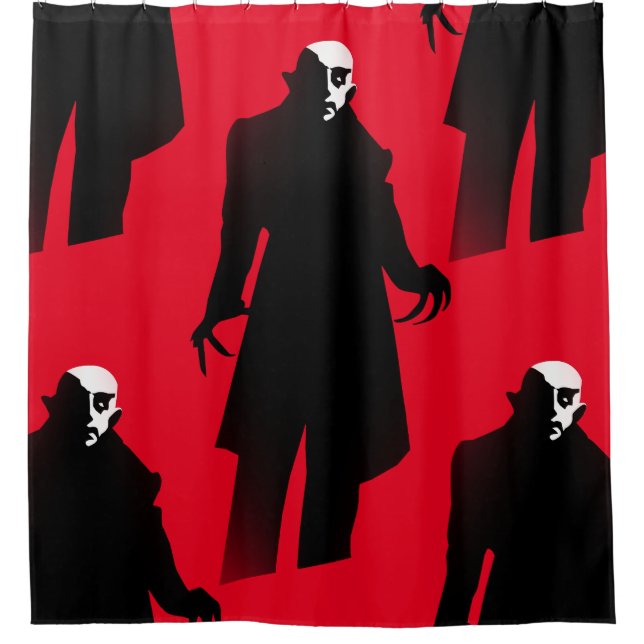 halloween nosferatu bathroom shower curtain (Front)