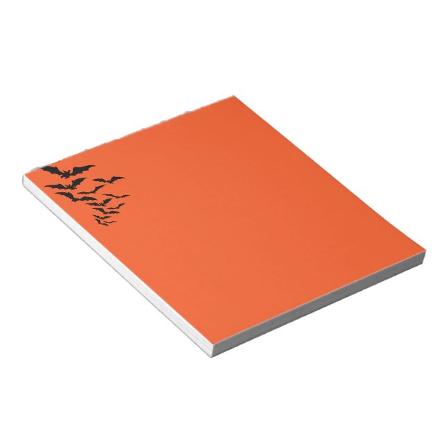Halloween Notepad Black Bats (Angled)