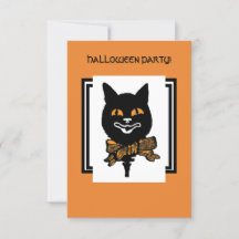 HALLOWEEN NOUVEAU BLACK CAT Gift Tag