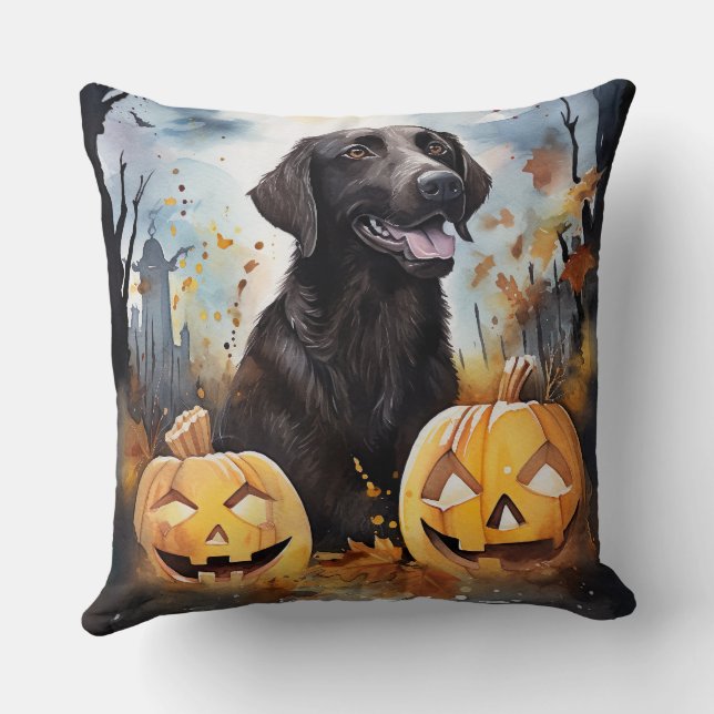 Halloween Nova Scotia With Pumpkins Scary  Cushion (Back)