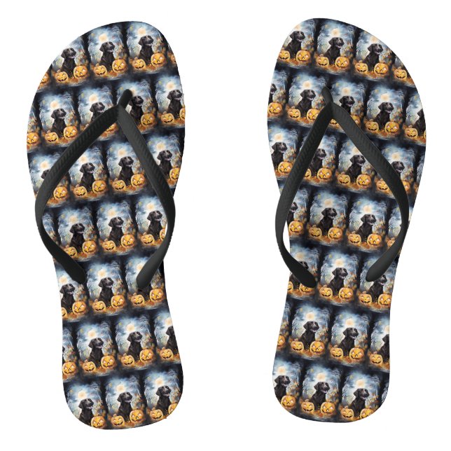 Halloween Nova Scotia With Pumpkins Scary  Thongs (Footbed)