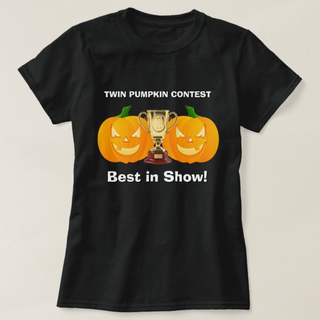 HALLOWEEN novelty sport TWIN PUMPKIN CONTEST CHAMP T-Shirt (Design Front)