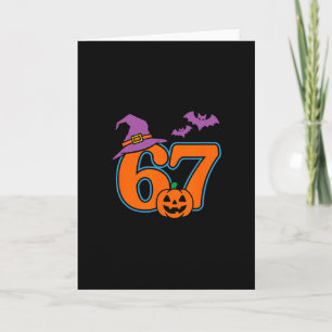 Halloween Number 67 Ts Pumpkin Witch Hat Card