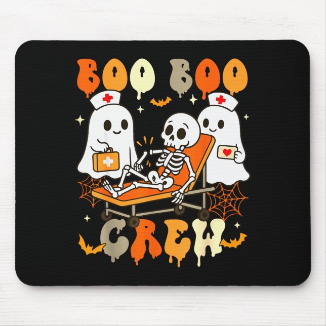 Halloween Nurse Boo Boo Crew Ghost Doctor Paramedi Mouse Pad (Front)