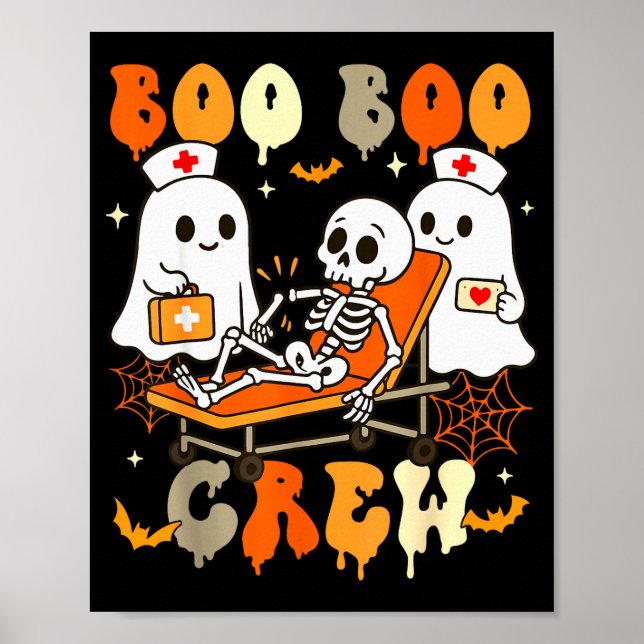 Halloween Nurse Boo Boo Crew Ghost Doctor Paramedi Poster (Front)