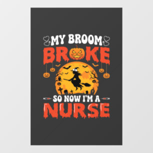 Halloween Nurse Broken Broom Witch Graphic