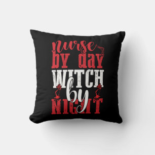 Halloween Nurse By Day Witch By Night Cushion