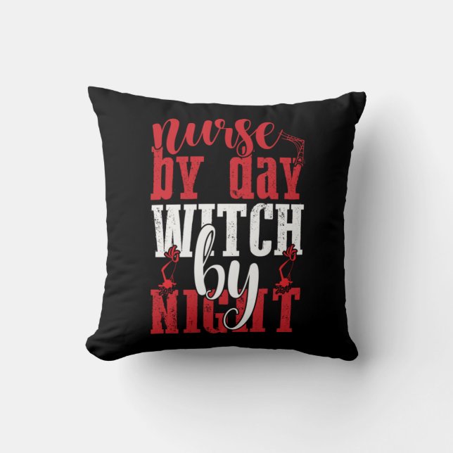 Halloween Nurse By Day Witch By Night Cushion (Front)